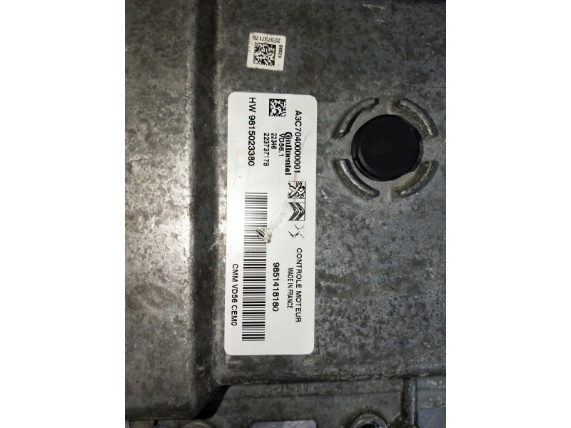 Recambio de centralita motor uce para opel corsa f referencia OEM IAM 9851418180 HW9815023380 223737178 A3C7040000001