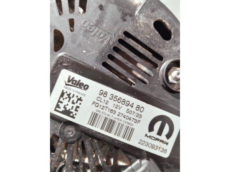 Recambio de alternador para opel corsa f referencia OEM IAM 9835689480 2740473F FG12T163
