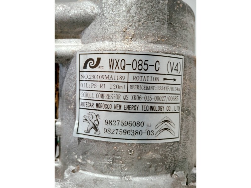 Recambio de compresor aire acondicionado para opel corsa f referencia OEM IAM 9827596080 982759638003 