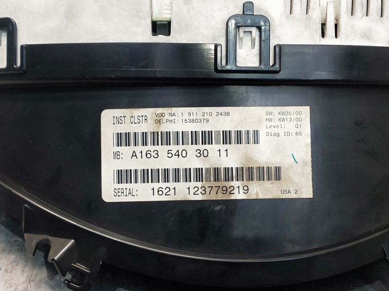 Recambio de cuadro instrumentos para mercedes clase m (w163) referencia OEM IAM A1635403011 1621123779219 
