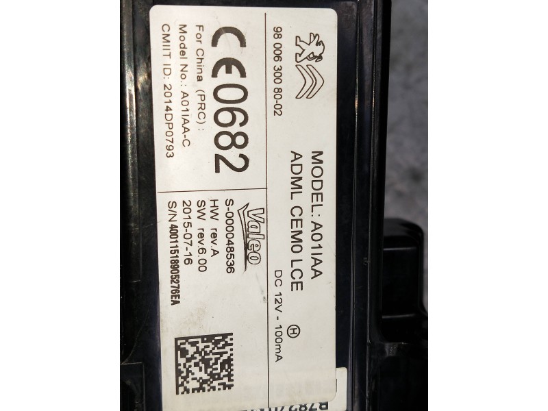 Recambio de conmutador de arranque para citroen c4 picasso referencia OEM IAM 980063008002  