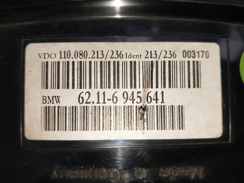 Recambio de cuadro instrumentos para bmw serie 5 berlina (e60) 530d referencia OEM IAM 62116945641 110080213236 A2C53020569