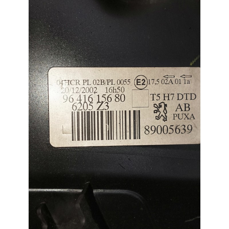 Recambio de faro derecho para peugeot 307 (s1) referencia OEM IAM 96416156806205Z3 89005639 