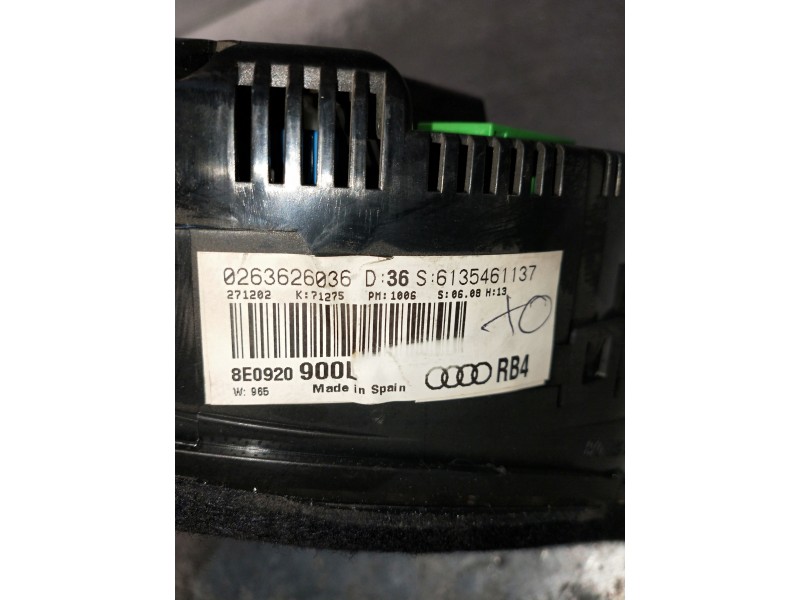 Recambio de cuadro instrumentos para audi a4 berlina (8e) referencia OEM IAM 0263626036 8E0920900L 1036901830