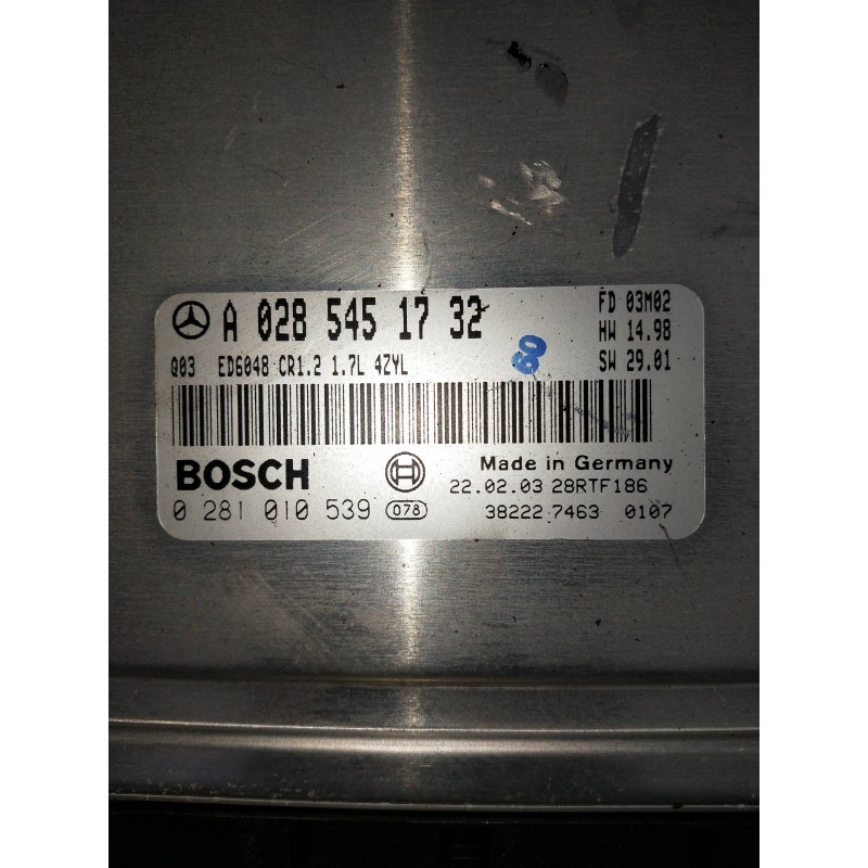 Recambio de centralita motor uce para mercedes vaneo (w414) furgoneta compacta referencia OEM IAM A0285451732  