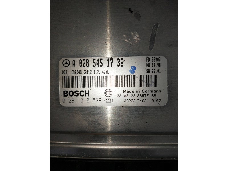 Recambio de centralita motor uce para mercedes vaneo (w414) furgoneta compacta referencia OEM IAM A0285451732  