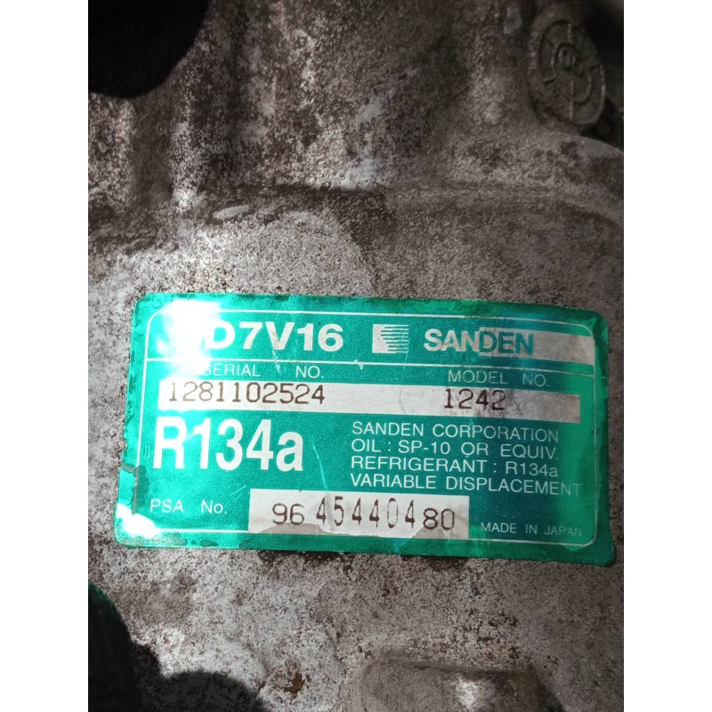 Recambio de compresor aire acondicionado para citroen xsara picasso referencia OEM IAM 9645440480  