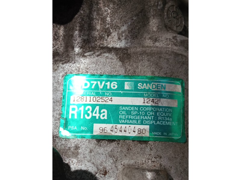 Recambio de compresor aire acondicionado para citroen xsara picasso referencia OEM IAM 9645440480  
