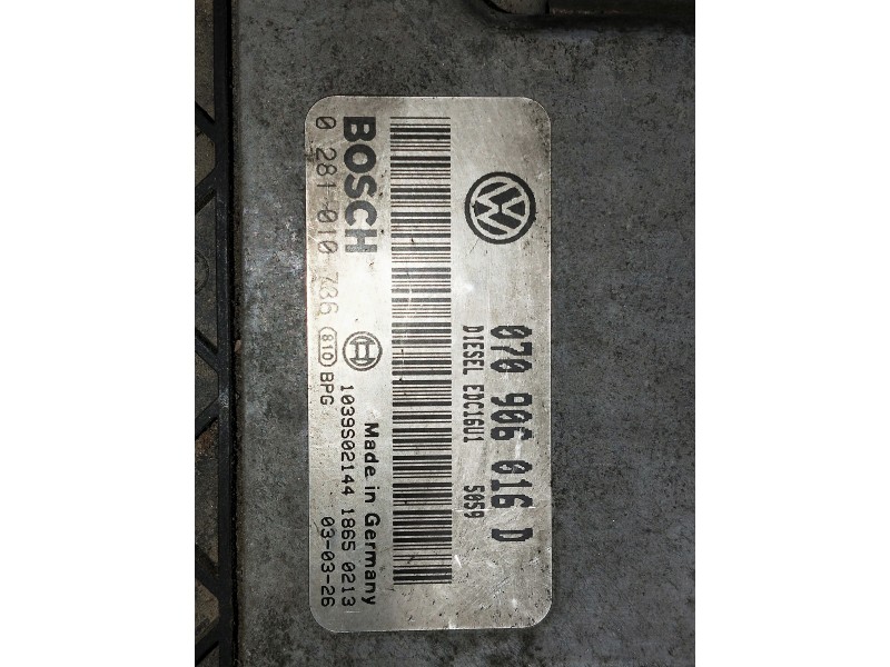 Recambio de centralita motor uce para volkswagen touareg (7la) referencia OEM IAM 0281010736 070906016D 1039S0214418650213