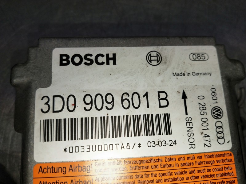 Recambio de centralita airbag para volkswagen touareg (7la) referencia OEM IAM 0285001472 3DO909601B 