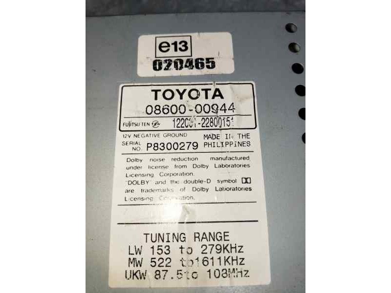 Recambio de sistema audio / radio cd para toyota rav 4 (a2) referencia OEM IAM 0860000944 1220012800151 
