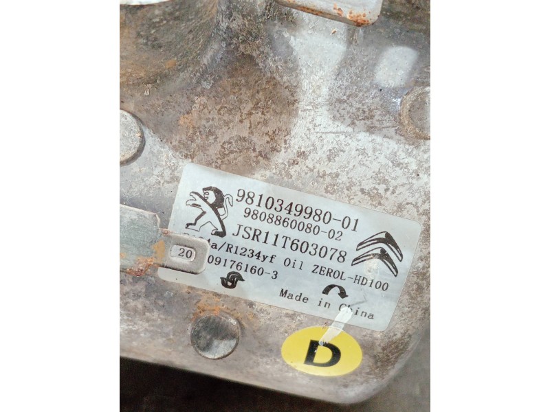 Recambio de compresor aire acondicionado para citroen c3 referencia OEM IAM 9810349980 9808860080 JSR11T603078