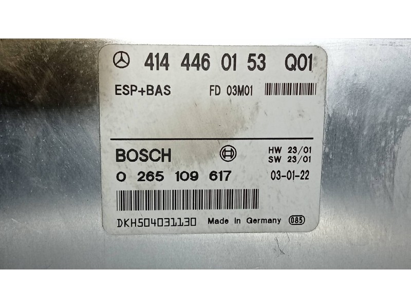 Recambio de centralita abs para mercedes vaneo (w414) furgoneta compacta 1.6 cat referencia OEM IAM 4144460153 0265109617 