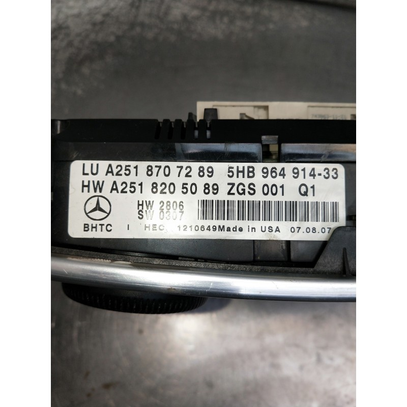 Recambio de mando calefaccion / aire acondicionado para mercedes clase m (w164) 320 cdi 4m edition 10 referencia OEM IAM A251870