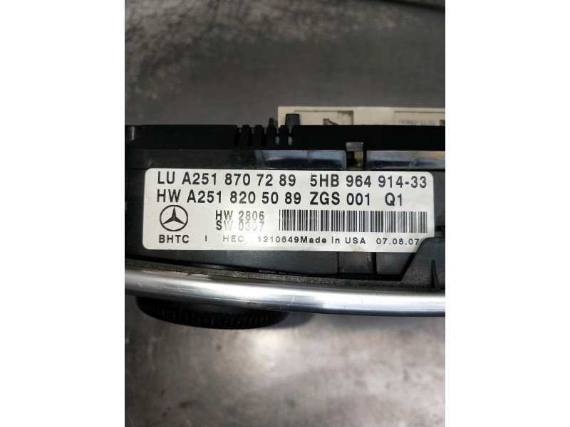 Recambio de mando calefaccion / aire acondicionado para mercedes clase m (w164) 320 cdi 4m edition 10 referencia OEM IAM A251870