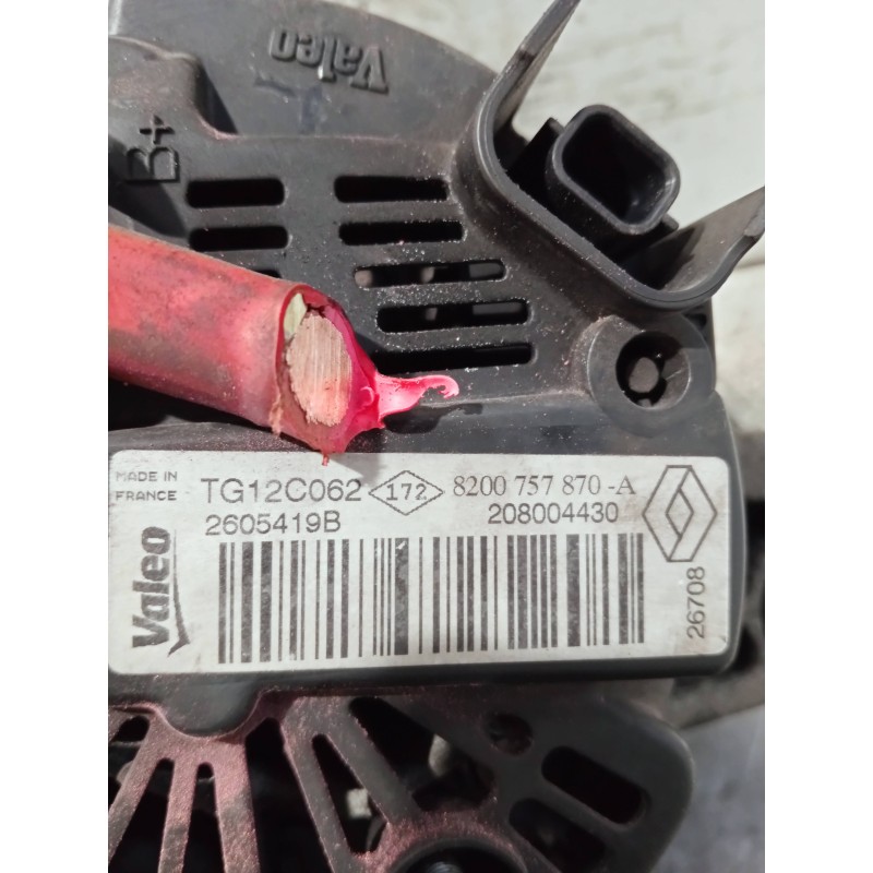 Recambio de alternador para renault megane iii berlina 5 p referencia OEM IAM 8200757870A 2605419B TG12C062