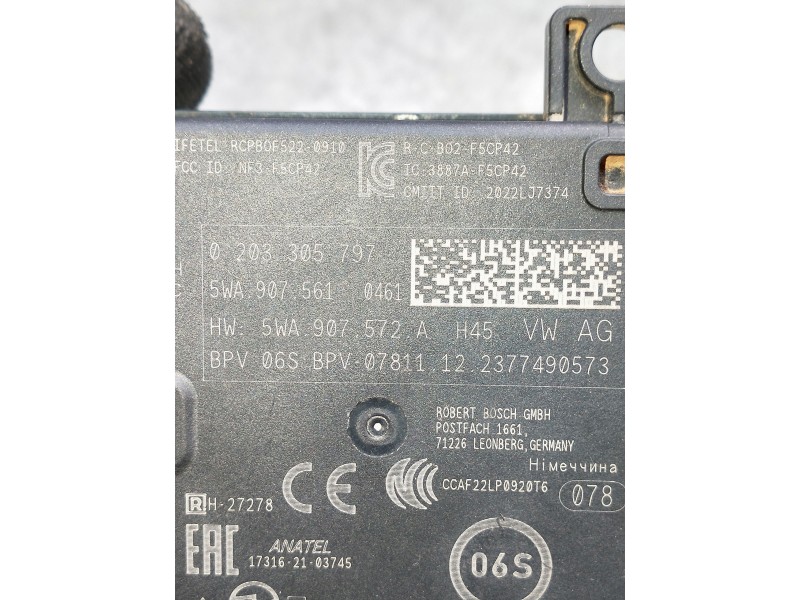 Recambio de modulo electronico para volkswagen golf viii gti cd1 clubsport referencia OEM IAM 0203305797 5WA907561 5WA907572A