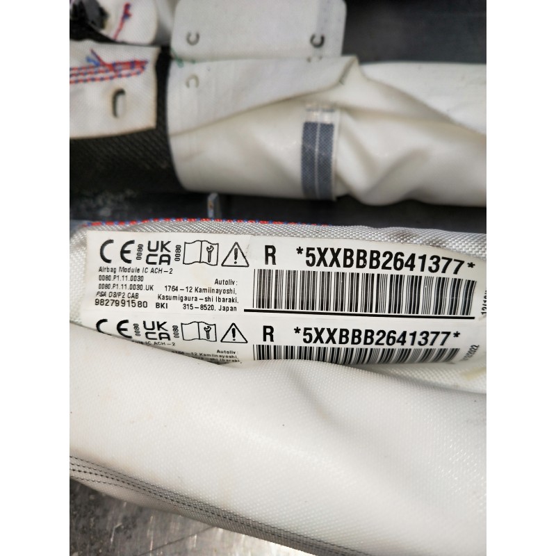 Recambio de airbag cortina delantero derecho para opel corsa f referencia OEM IAM 9827991580 5XXBBB2641377 