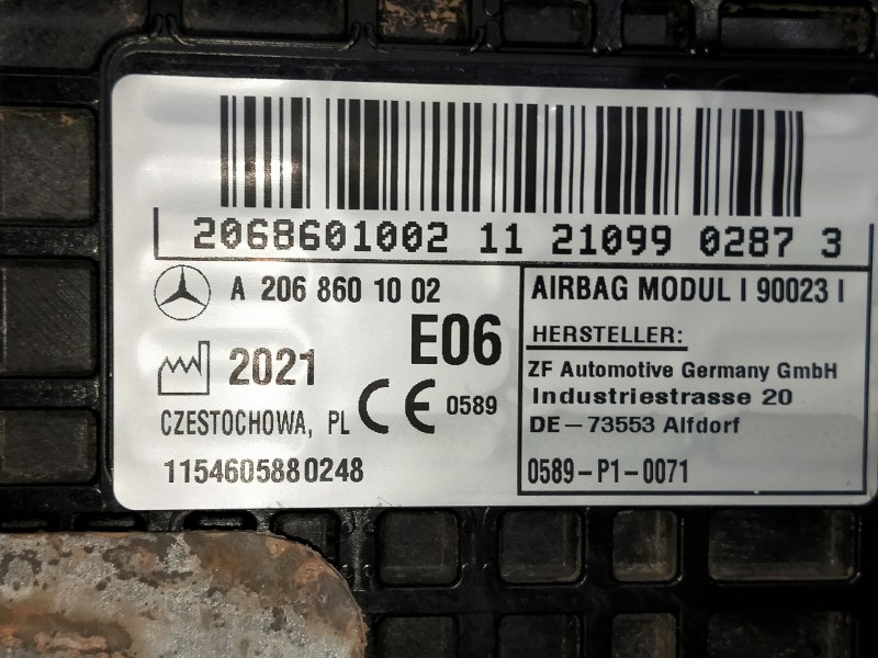 Recambio de kit airbag para mercedes clase c (w206) c 220 d referencia OEM IAM A2068601002 210990287 