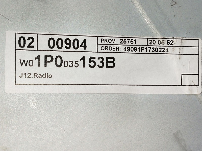 Recambio de sistema audio / radio cd para seat leon (1p1) referencia OEM IAM 1P0035153B  