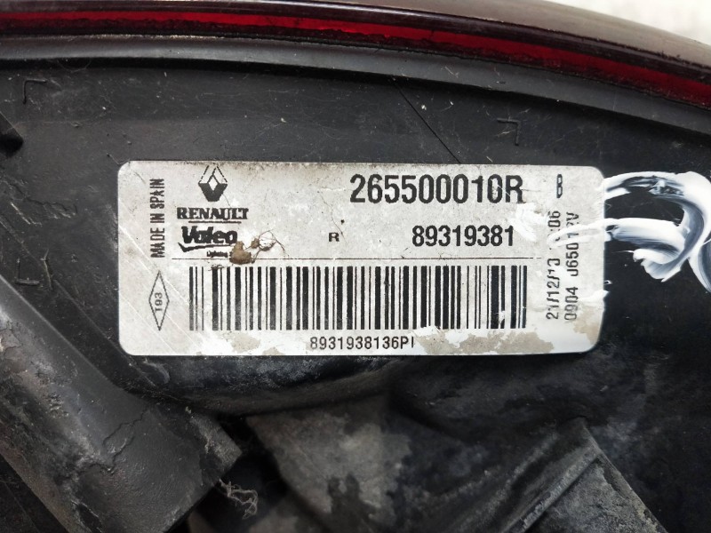 Recambio de piloto trasero derecho para renault megane iii sport tourer gt referencia OEM IAM 265500010R  