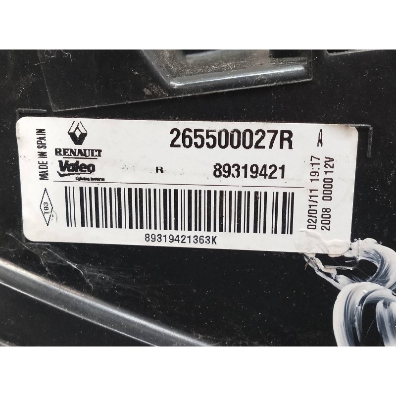 Recambio de piloto trasero derecho interior para renault megane iii sport tourer gt referencia OEM IAM 265500027R 89319421 