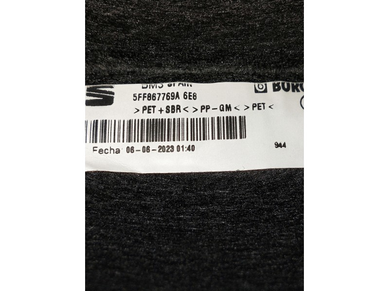 Recambio de bandeja trasera para cupra formentor referencia OEM IAM 5FF867769A  