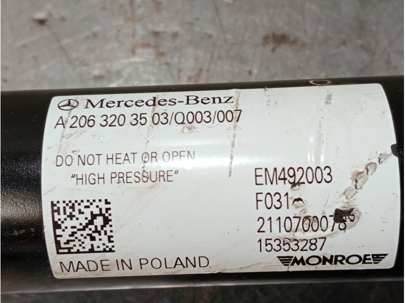 Recambio de amortiguador delantero derecho para mercedes clase c (w206) c 220 d referencia OEM IAM A2063203503  
