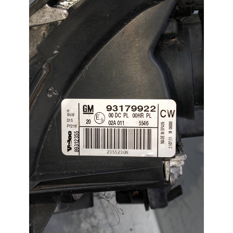 Recambio de faro izquierdo para opel vectra c berlina referencia OEM IAM 93179922 89312355 