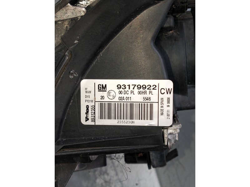 Recambio de faro izquierdo para opel vectra c berlina referencia OEM IAM 93179922 89312355 