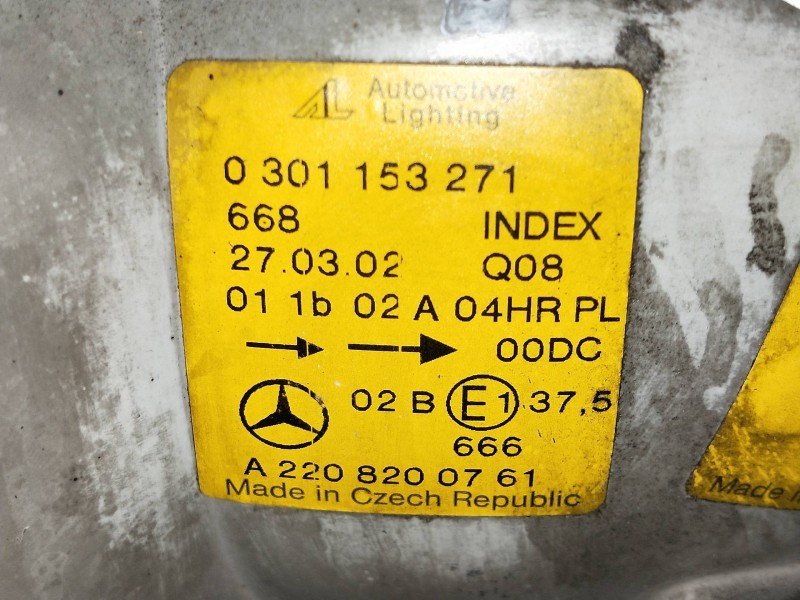 Recambio de faro izquierdo para mercedes clase s (w220) berlina 500 (220.075) referencia OEM IAM 0301153271  