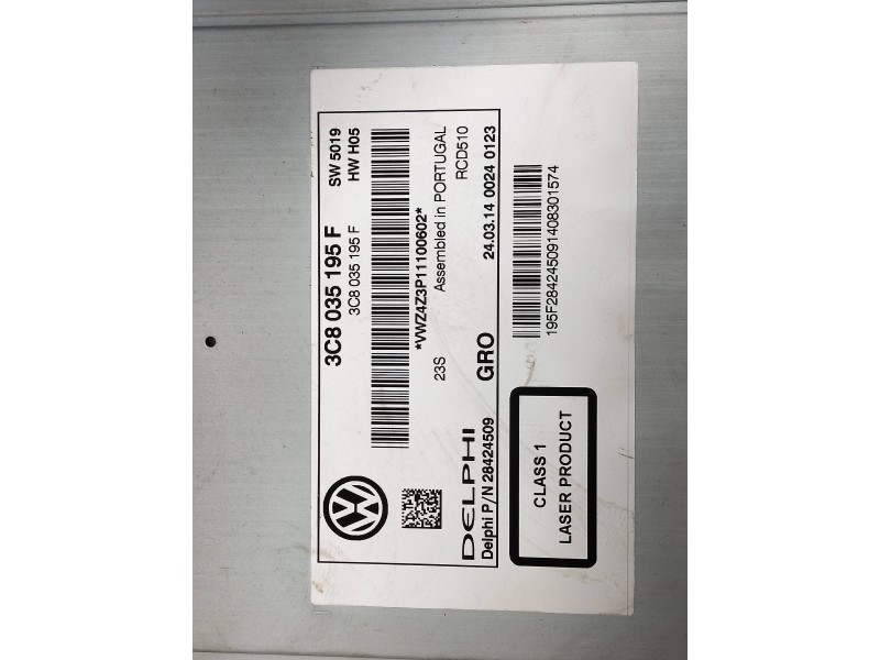 Recambio de sistema audio / radio cd para volkswagen passat cc (357) 2.0 tdi referencia OEM IAM 3C8035195F  