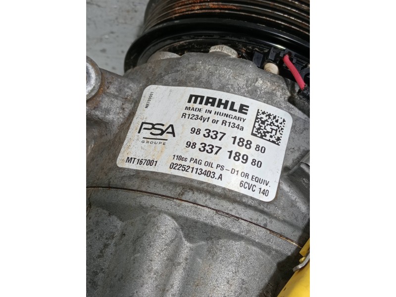 Recambio de compresor aire acondicionado para citroen c4 lim. referencia OEM IAM 9833718880 9833718980 MT167001