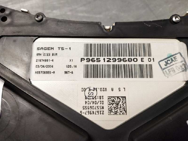 Recambio de cuadro instrumentos para peugeot 307 (s1) xs referencia OEM IAM P9651299680 E01 NS5706955A