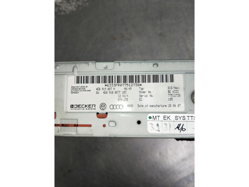 Recambio de sistema navegacion gps para audi a5 coupe (8t) referencia OEM IAM 4E0919887M 4E0919887T 