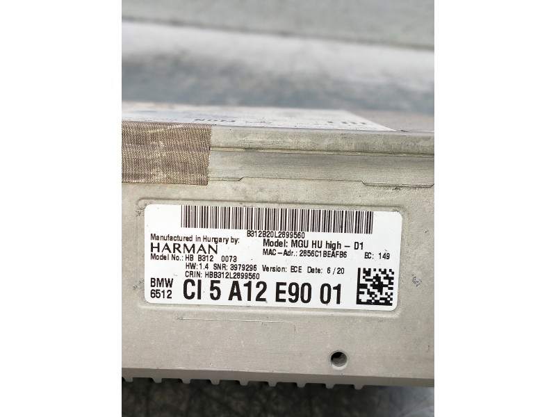 Recambio de sistema audio / radio cd para bmw serie x3 (g01) referencia OEM IAM CI5A12E9001 B3120073 