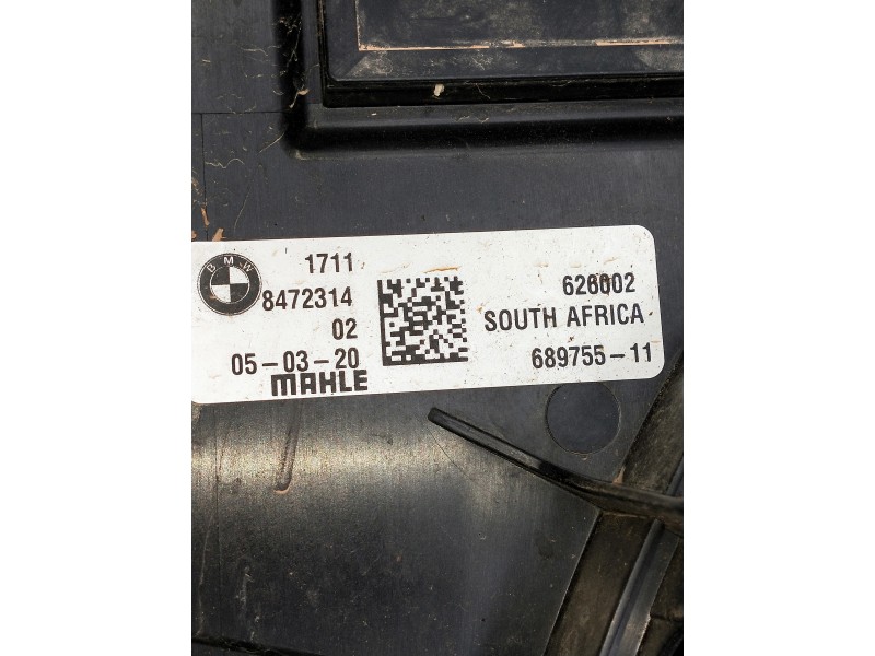 Recambio de electroventilador para bmw serie x3 (g01) referencia OEM IAM 8472314 626002 