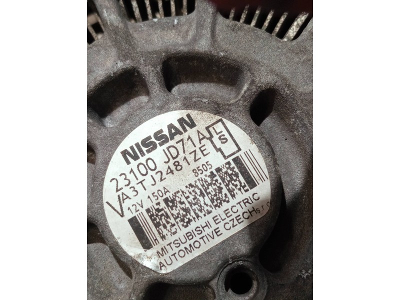 Recambio de alternador para nissan qashqai (j10) referencia OEM IAM 23100JD71A 3TJ2481ZE 