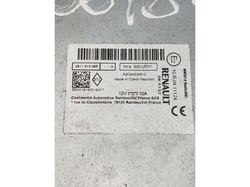 Recambio de sistema audio / radio cd para renault zoe referencia OEM IAM   