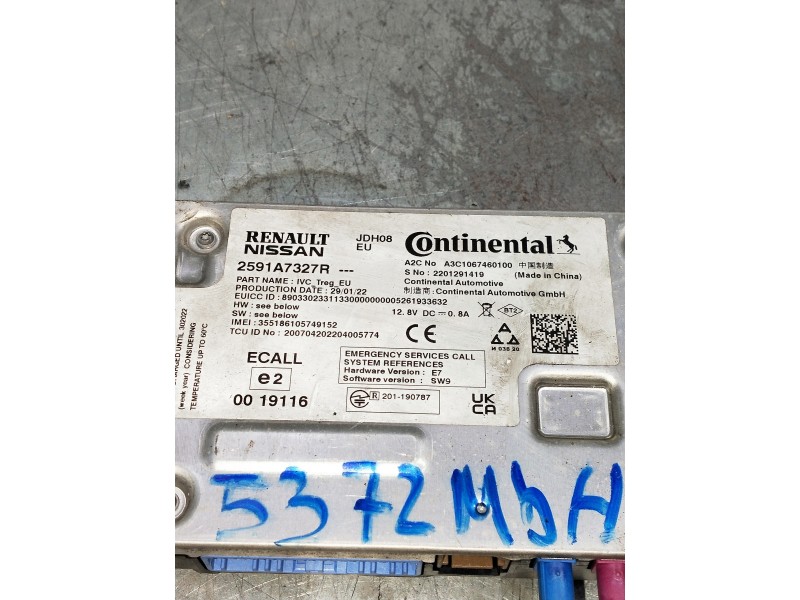 Recambio de modulo electronico para dacia spring referencia OEM IAM 2591A7327R A3C1067460100 