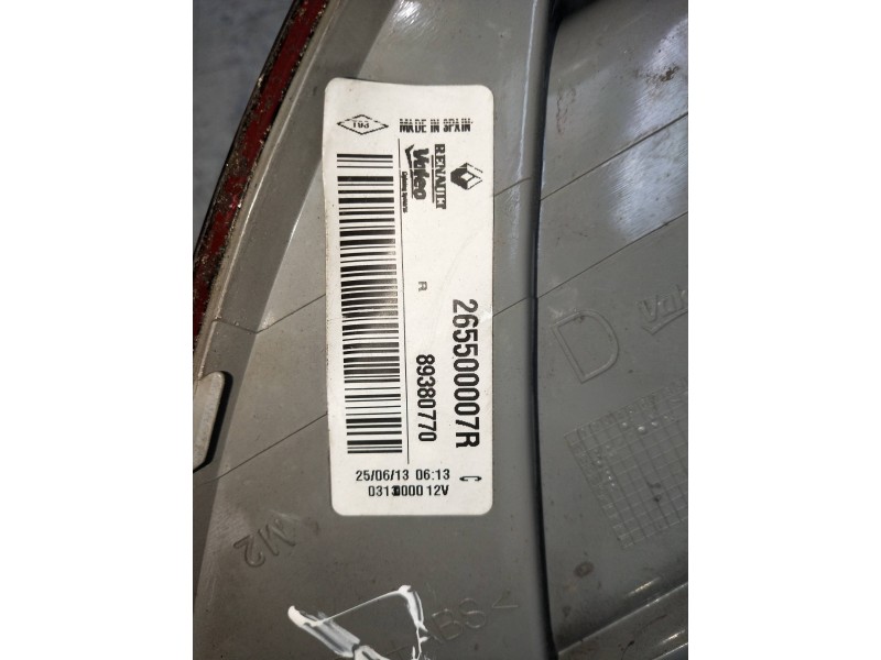 Recambio de piloto trasero derecho para renault megane iii berlina 5 p referencia OEM IAM 265500007R 89380770 