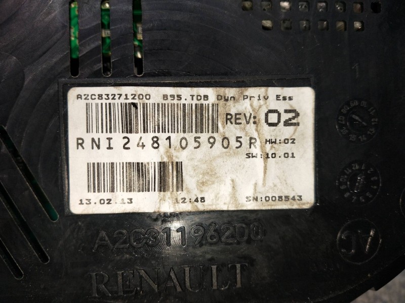Recambio de cuadro instrumentos para renault megane iii berlina 5 p referencia OEM IAM RNI248105905R A2C31196200 