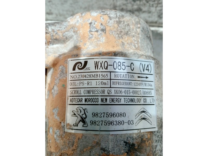 Recambio de compresor aire acondicionado para peugeot 208 (p2) referencia OEM IAM 9827596080 982759638003 WXQ085C