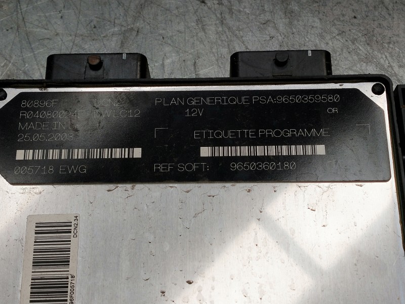 Recambio de centralita motor uce para citroen c15 1.9 d referencia OEM IAM 9650360180 9650359580 