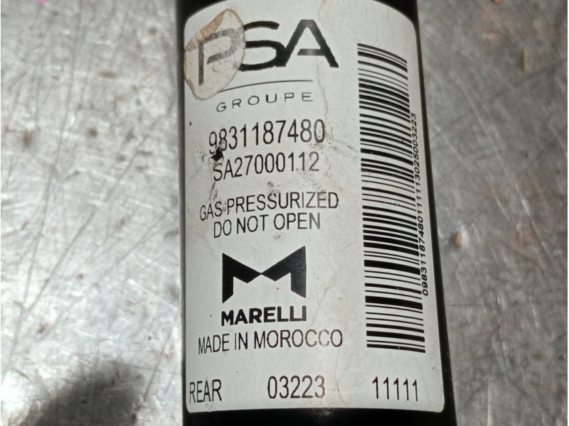 Recambio de amortiguador trasero para peugeot 208 (p2) referencia OEM IAM 9831187480 SA27000112 