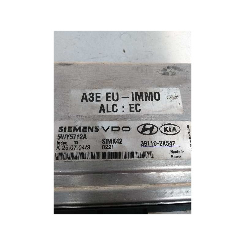 Recambio de centralita motor uce para kia rio ls berlina (5-ptas.) referencia OEM IAM 5WY5712A 391102X547 SIMK42