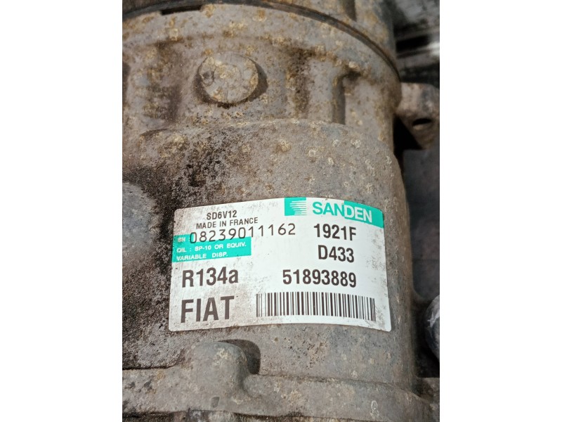Recambio de compresor aire acondicionado para fiat punto (199) easy referencia OEM IAM 51893889 1921F 