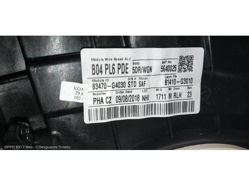 Recambio de elevalunas trasero izquierdo para hyundai i30 (pd) essence referencia OEM IAM 83470G4030 83450G4010 