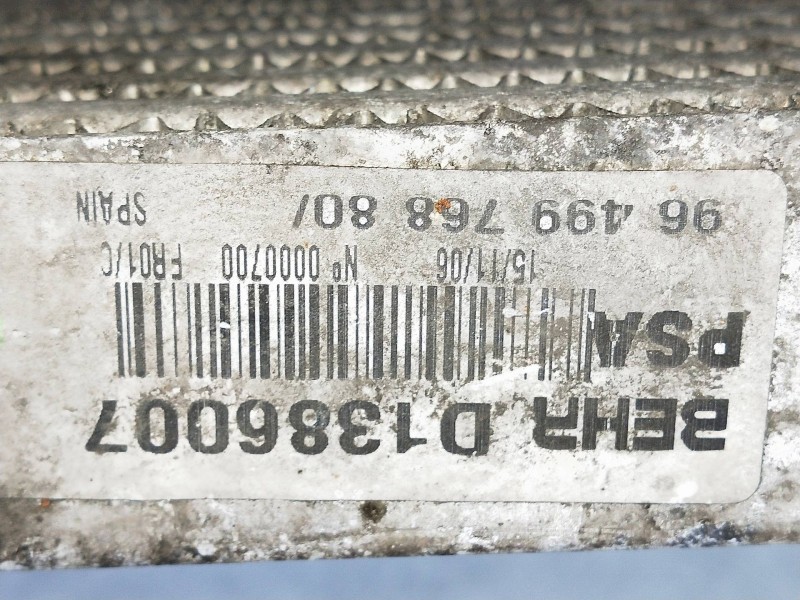 Recambio de intercooler para peugeot 407 st confort pack referencia OEM IAM 9649976880 1386007 0384L6