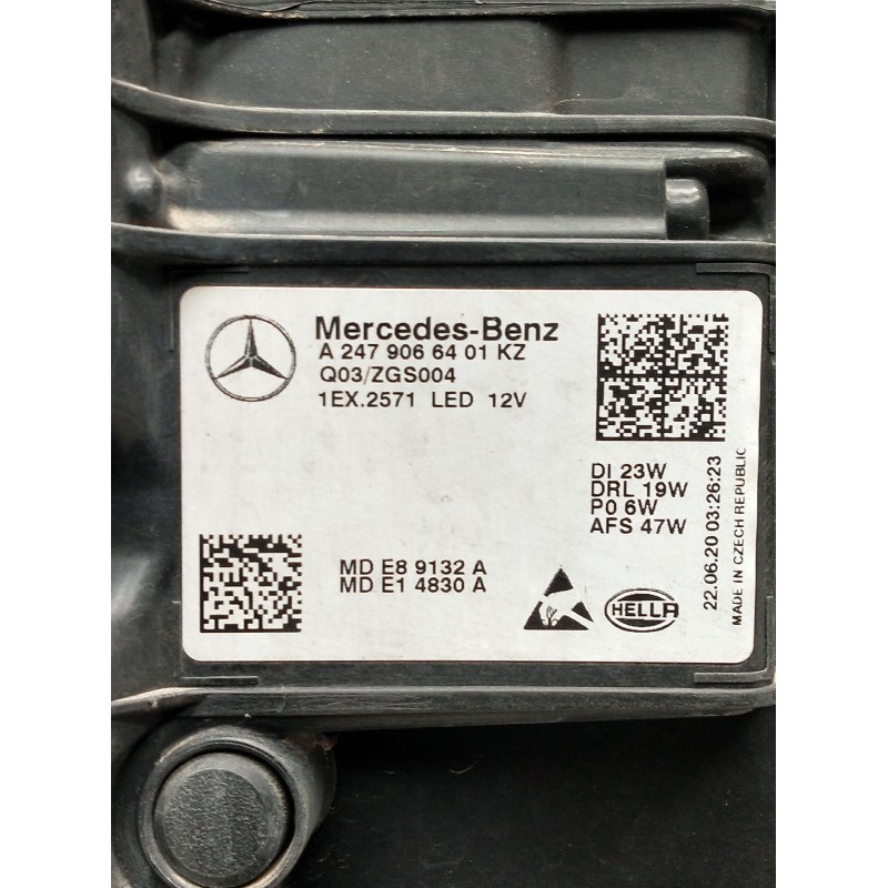 Recambio de faro derecho para mercedes-benz clase gla (bm 247) referencia OEM IAM a2479066401 xenon 